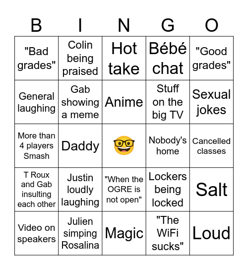 OGRE Bingo Card