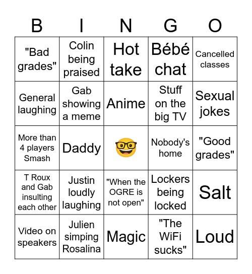 OGRE Bingo Card