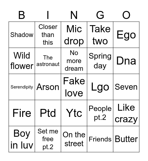 Dora🍰 Bingo Card