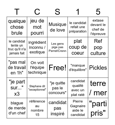 Top Chef 2024 - S15 Bingo Card