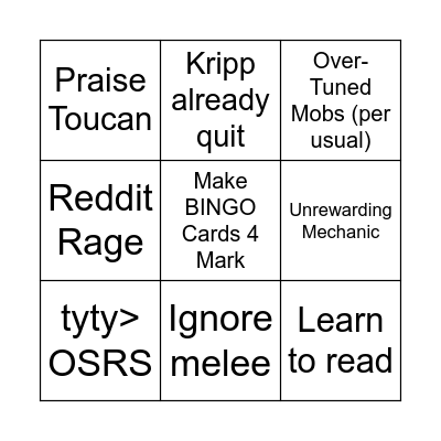 Necropolis 1st Sunday Bingo Card