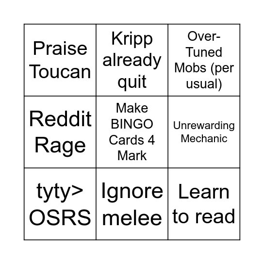 Necropolis 1st Sunday Bingo Card