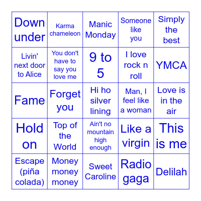 Spice's Bongo! Bingo Card