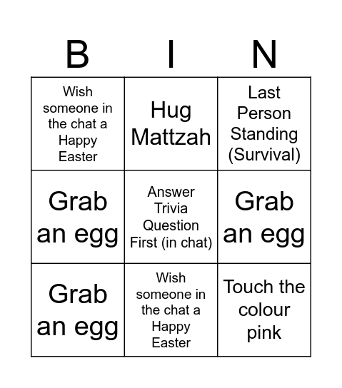 Mattzah Bingo! Bingo Card