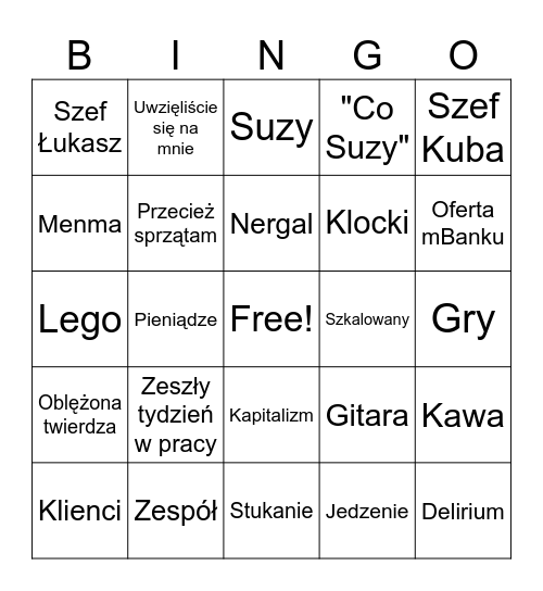Łukasz bingo Card