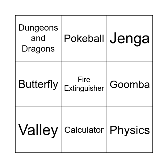 Infinite Craft Bingo Card