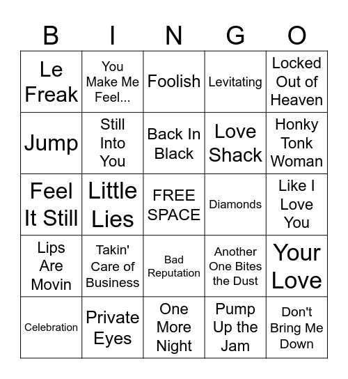 Music Bingo #28 April Fools Day Bingo Card