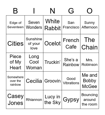 Peace. Love. Good Vibes. Bingo Card