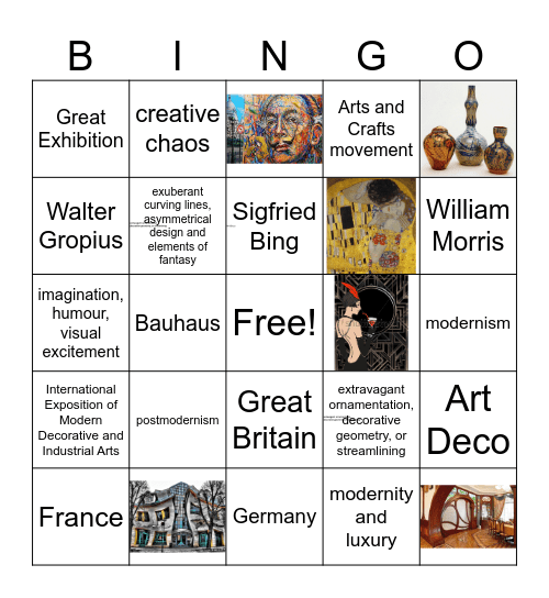 History of design Bingo Card