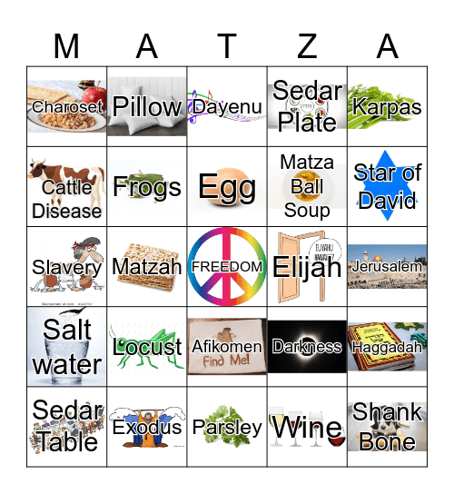 Passover Bingo Card