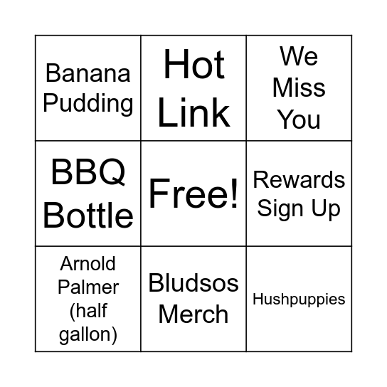 Bludsos Bingo Card