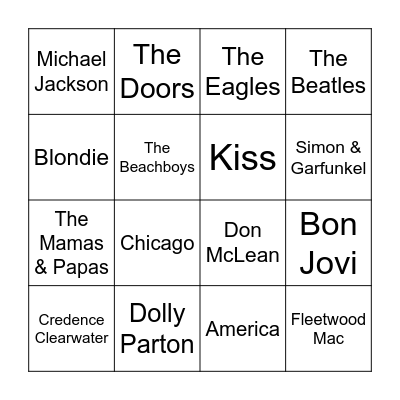Americano - Who Sang It? Bingo Card