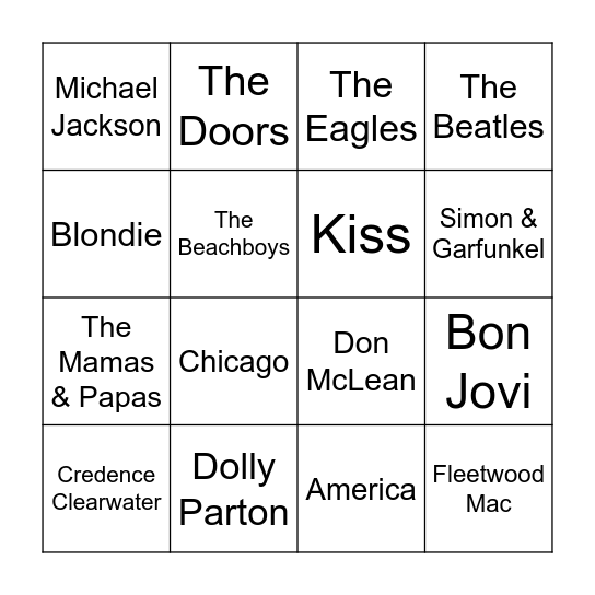 Americano - Who Sang It? Bingo Card