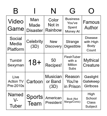Infinite Craft Bingo Card