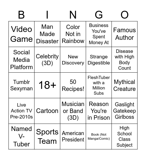 Infinite Craft Bingo Card