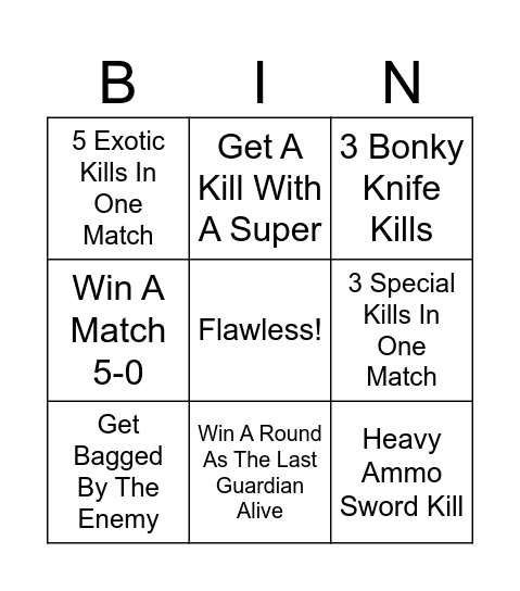 Trials Bingo! Bingo Card