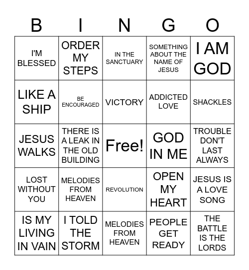 GOSPEL Bingo Card