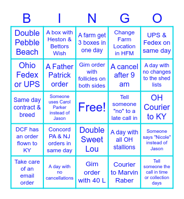 April Breeding Season Bingo! Bingo Card