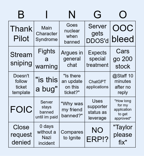 Bingo with The Homies 2 Bingo Card