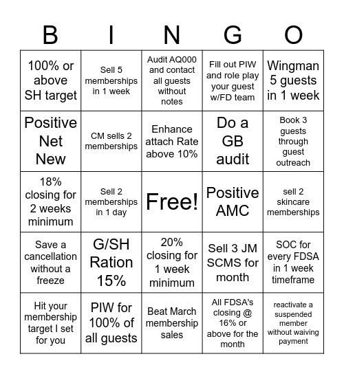 April Bingo Card