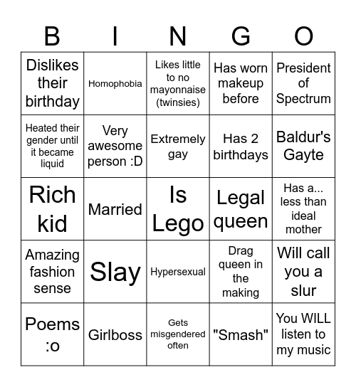 Lego Bingo Card