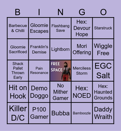 Gloomie's DBD Bingo Card