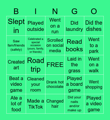 ~*Back from Spring Break BINGO!*~ Bingo Card