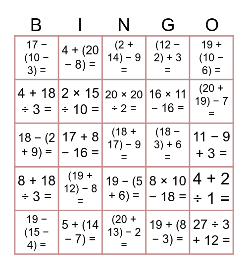 SolVengo Bingo Card