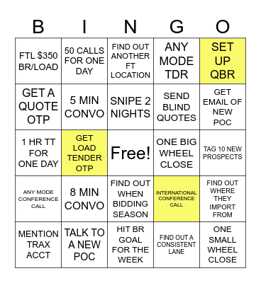 PROSPECTING/ACCT PEN Bingo Card