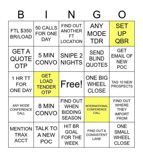 PROSPECTING/ACCT PEN Bingo Card