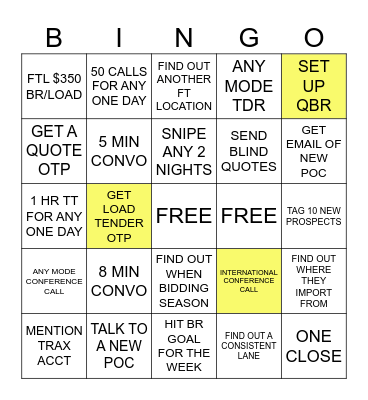 PROSPECTING/ACCT PEN Bingo Card