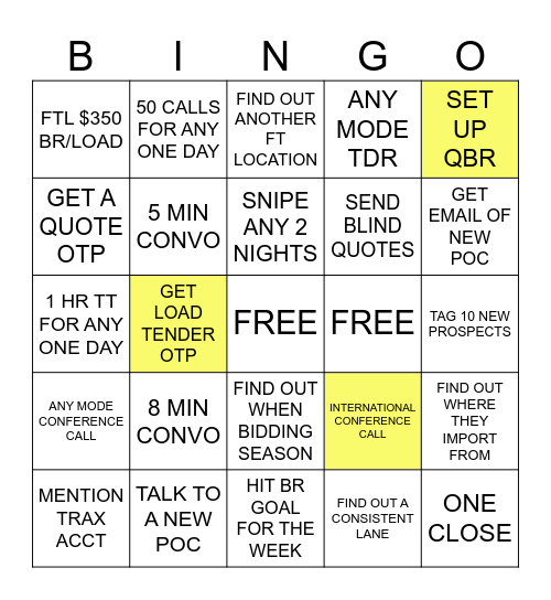 PROSPECTING/ACCT PEN Bingo Card