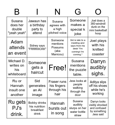 NOLA-TAX Action Bingo Card