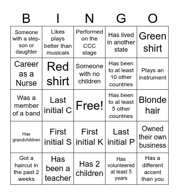 Ice Breaker Bingo Card