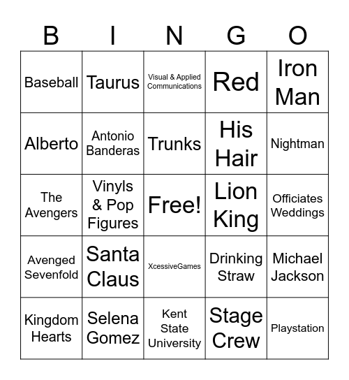 Joaquin's Spice and Sizzle Bingo Card