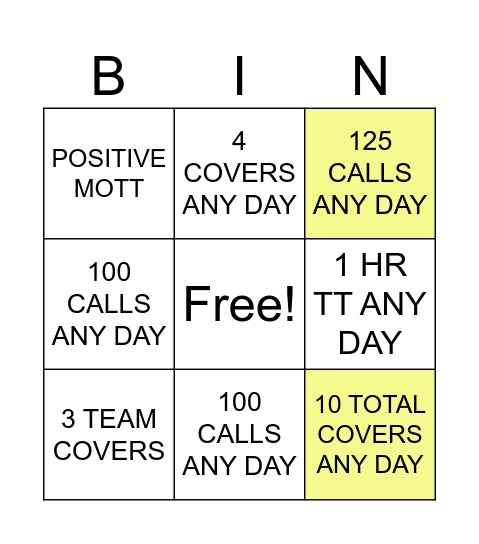 LAET Bingo Card