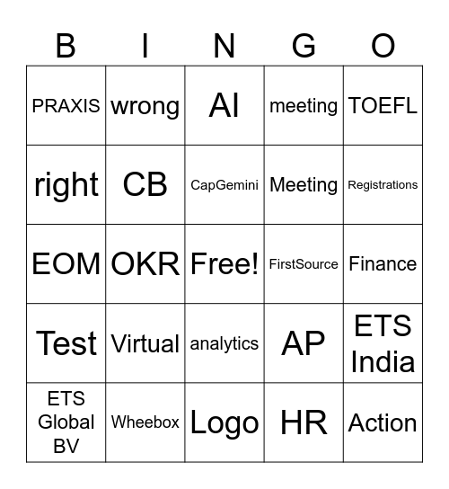 Test Bingo Card