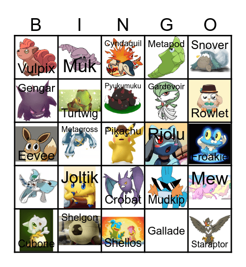 Pokemon Bingo Card