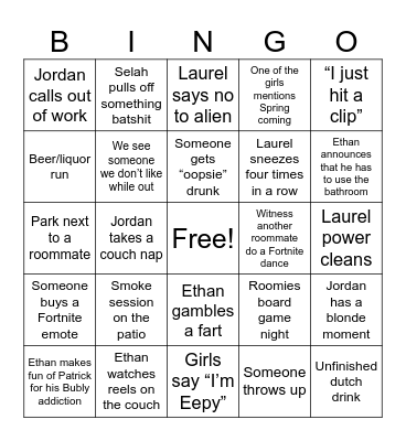 Patrick Bingo Card