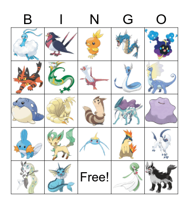 Pokemon Bingo Card