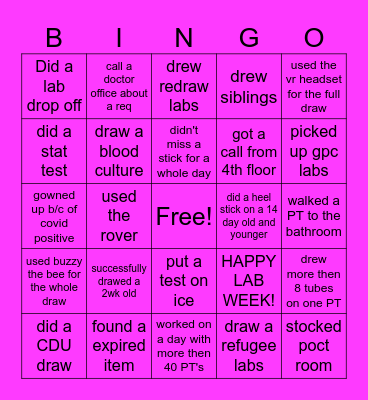 LAB WEEK 2024S Bingo Card