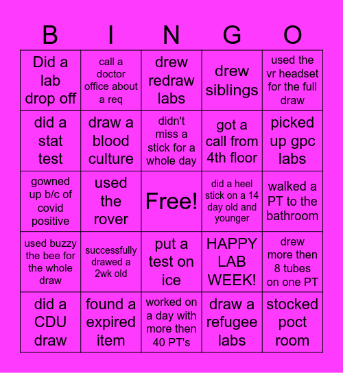 LAB WEEK 2024S Bingo Card