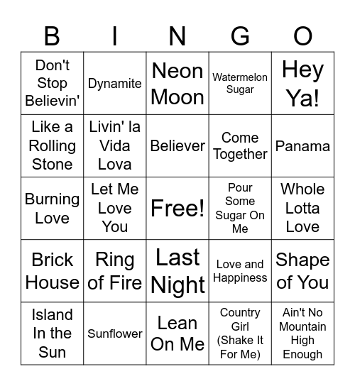 MM Male Bingo #2 Bingo Card