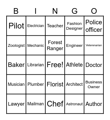 Career Bingo Card