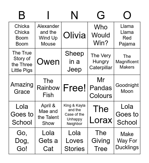 Book Bingo Card