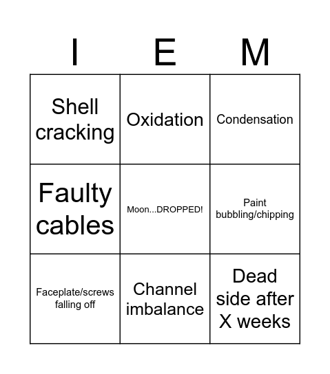 ChiFi QC Bingo Card