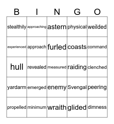 The Outcasts Bingo Card