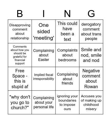 "~boundaries~" fam meet Bingo Card