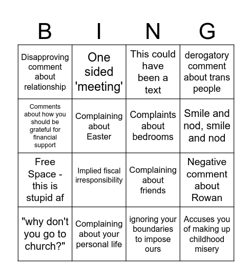 "~boundaries~" fam meet Bingo Card