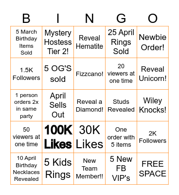 Fizzinnati's April BINGO Card